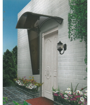 Arkveida durvju  jumtiņš ar tekni (6x900x1600 mm) brūns/pelēks