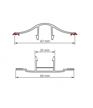 Polikarbonāta savienojumu sistēma H (6-10 mm x 6 m) ar starplikām