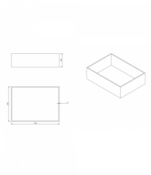 Taisnstūra formas kastīte - vāks (510x370x145 mm)