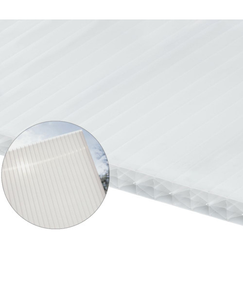Šūnu polikarbonāts 16mm (16x980x4000 mm), balts Polygal (2.5 kg/m2)