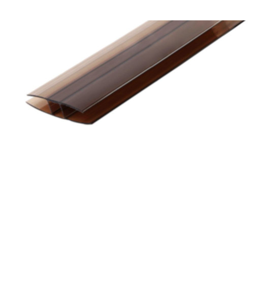 Polikarbonāta savienojuma profils H - 10 mmx4000 mm bronza