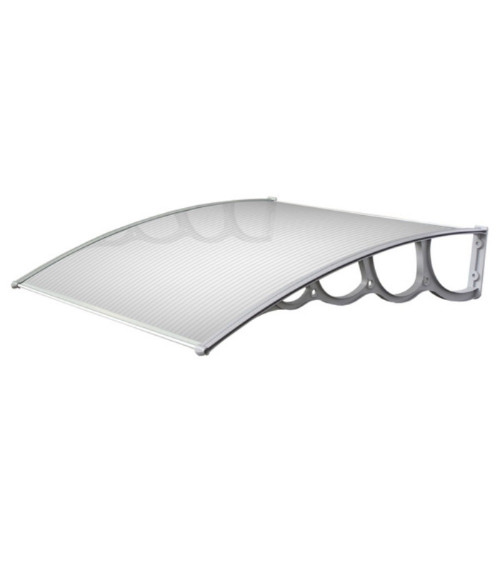 Durvju  jumtiņš 1400x1000 mm  caurspīdīgs, ar pelēkiem turētājiem