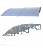 Durvju  jumtiņš 1400x1000 mm  caurspīdīgs, melni turētāji