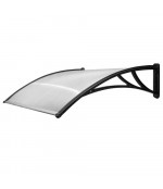 Durvju  jumtiņš 960x1500 mm  caurspīdīgs, melni turētāji