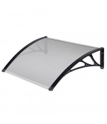 Durvju  jumtiņš 960x1500 mm  caurspīdīgs, melni turētāji