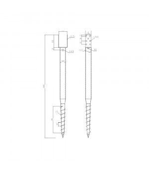 Pamatu skrūvpālis U 101x1000 mm M12 HDG