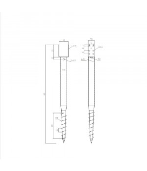 Pamatu skrūvpālis U 101x885 mm M12 HDG