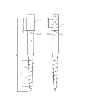 Pamatu skrūvpālis U 81x685 mm M12 HDG