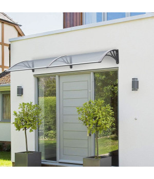 Savienots durvju  jumtiņš 1200x3000 mm  caurspīdīgs, pelēki turētāji