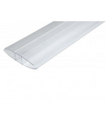 Polikarbonāta savienojuma profils H - 6mm x 3 m / 6 m caurspīdīgs