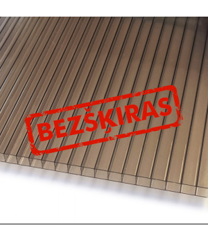 Šūnu polikarbonāts (16x2100x900 mm), bronza (bezšķira)