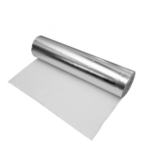 Ar alumīnija foliju pārklāts stikla šķiedras audums (0.43x1500 mm)