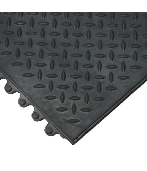 Gumijas paklājiņš, savienojams (16x914x914 mm) Rievots