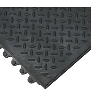 Gumijas paklājiņš, savienojams (16x914x914 mm) Rievots