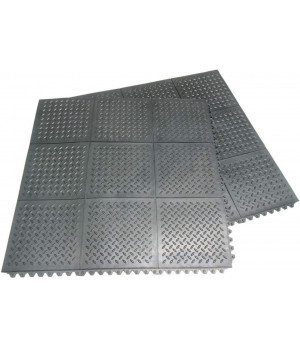 Gumijas paklājiņš, savienojams (16x914x914 mm) Rievots