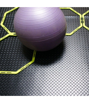 Gumijas paklājiņš, savienojams (16x914x914 mm) Rievots