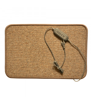 Elektriskais paklājiņš kāju sildīšanai (600x900 mm)ar temp.regulatoru - konjaka (smilšu)