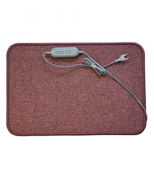 Elektriskais paklājiņš kāju sildīšanai (500x700 mm)ar temp. regulatoru - bordo