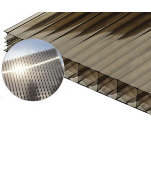 Šūnu polikarbonāts (16x980x2000 mm), bronza