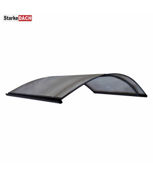 Arkveida durvju jumtiņš ar tekni 1000x1600 mm brūni turētāji, bronzas segums