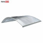 Arkveida durvju jumtiņš ar tekni 1000x1600 mm pelēki turētāji, caurspīdīgs segums