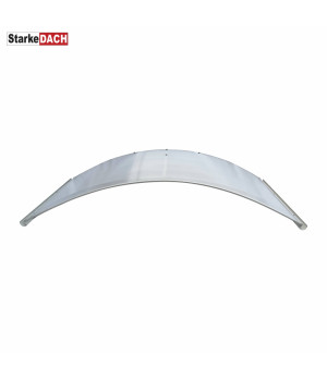 Arkveida durvju jumtiņš ar tekni 1000x1600 mm pelēki turētāji, caurspīdīgs segums